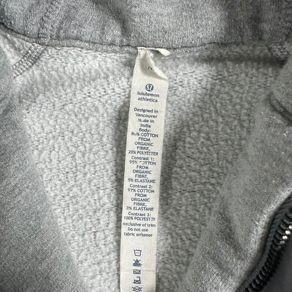 Lululemon Athletica Gray Zip Up Hoodie Full Zip Athletic Mens Size Medium - Picture 14 of 14